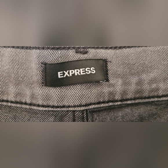 Express NWT $80 Women's Light Gray 90's Boot High Rise Torn Edge Denim Jeans 4R - Picture 8 of 13